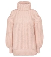 Fendi High-neck Long-sleeved Sweater In Pink