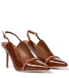 MALONE SOULIERS MARION 85 LEATHER SLINGBACK PUMPS,P00527770