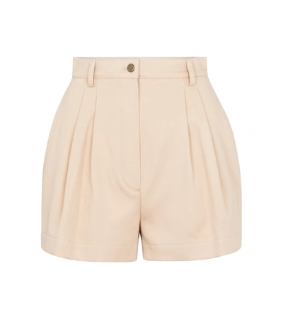 Alaïa High-rise Cotton Gabardine Shorts In Nude