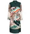 Ferragamo Printed Silk Twill Midi Dress In Multicoloured