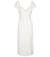 Jacquemus Tovallo Broderie-anglaise Linen-blend Midi Dress In White