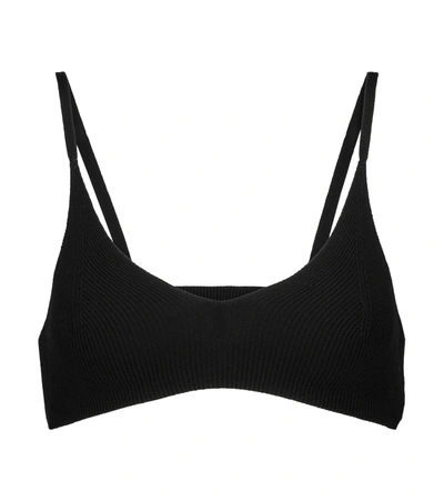 Jacquemus Le Bandeau Valensole Knit Bralette In Black