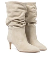 Paris Texas 70mm Slouchy Suede Ankle Boots In Beige