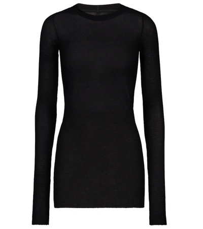 Rick Owens Lightweight Ribbed-knit Top In Black