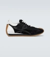 Loewe Flow Runner Leather-trimmed Suede And Nylon Sneakers In Black