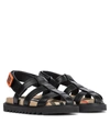 BURBERRY VINTAGE CHECK LEATHER SANDALS,P00529364