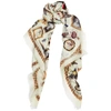 ALEXANDER MCQUEEN CAMEO AND CURIOSITIES PRINTED WOOL SCARF,3975533