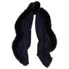 AMA PURE NAVY FUR-TRIMMED WOOL SCARF,3975510