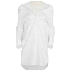 ALEXANDER WANG T ALEXANDERWANG.T WHITE OFF-THE-SHOULDER LAYERED SHIRT DRESS,3470357