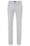 Hugo Boss - Slim Fit Casual Chinos In Brushed Stretch Cotton - Light Grey