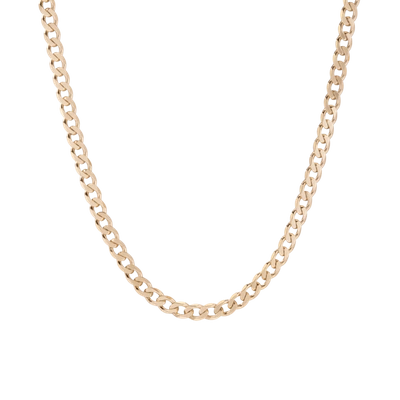 Aurate Xl Gold Curb Chain Necklace In Gold/ Pink