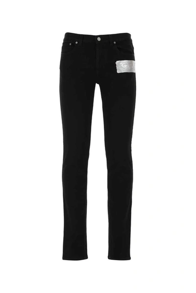 Givenchy Men's Skinny-fit Jeans W/ Metallic Logo In Black