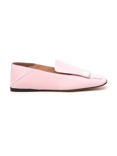Sergio Rossi Collapsible-heel Flat Loafers In White