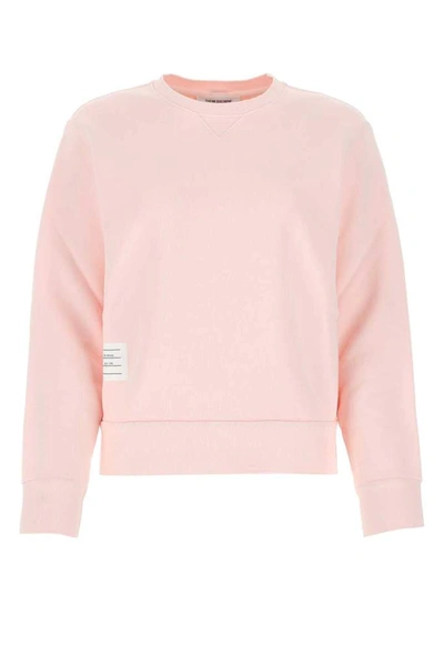 Thom Browne Cotton Jersey Crewneck Sweatshirt In Pink