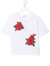 DOLCE & GABBANA EMBROIDERED FLORAL T-SHIRT