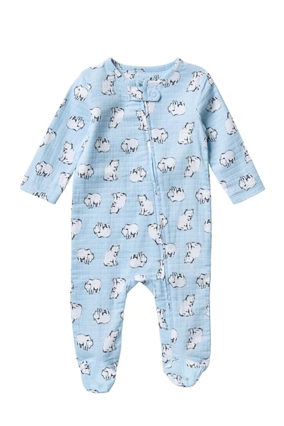 Aden + Anais Long Sleeve Zip One-piece Footie In Bears