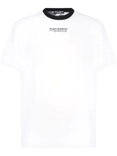 Dolce & Gabbana Patched Rear Camouflage T-shirt In White,grey