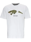 PALM ANGELS JERSEY T-SHIRT WITH CROCODILE PRINT