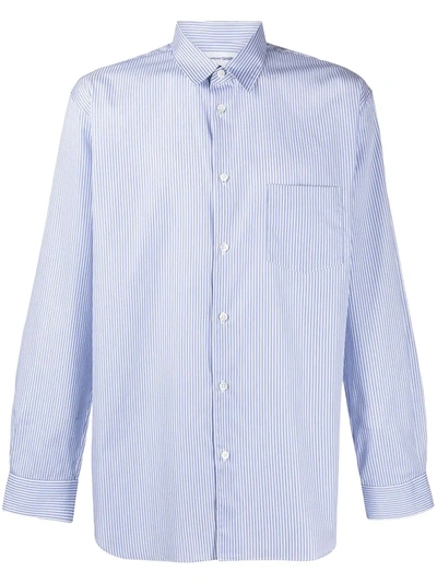 Comme Des Garçons Shirt Striped Cotton Shirt In Light Blue