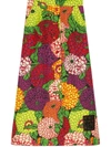 Gucci X Ken Scott Floral-print Cotton-blend Skirt In Pink