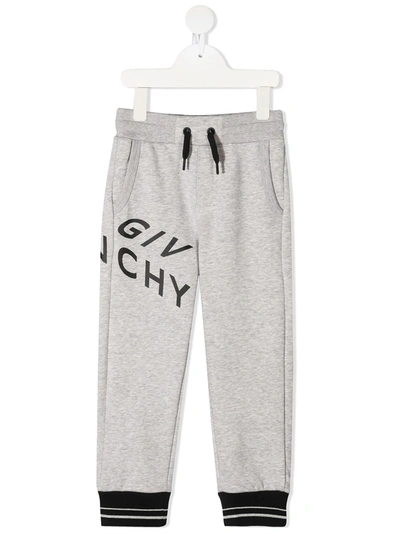 Givenchy Kids' Logo印花抽绳运动裤 In Grey