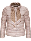 HERNO NYLON DOWN JACKET WITH LOGOED SCARF