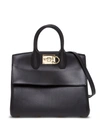 FERRAGAMO THE STUDIO HANDBAG IN BLACK LEATHER