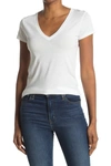 Vince Little Boy Short Sleeve V-neck Tee In White