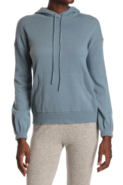 Amicale Cashmere Jersey Pullover Hoodie In Grn