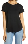 Halogen Shirttail Hem T-shirt In Black