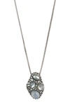 ALEXIS BITTAR STONE & CRYSTAL CLUSTER PENDANT NECKLACE,889519076085