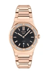 Gevril Gv2 Palmanova Black Dial Watch, 33mm In Ip Rose