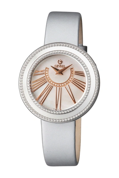 Gevril Women's Fifth Avenue Diamond Swiss Quartz Watch In White