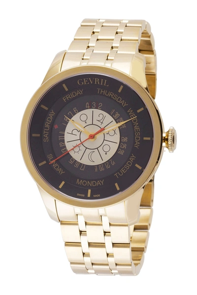 Gevril Men's Columbus Circle Bracelet Watch In Gold