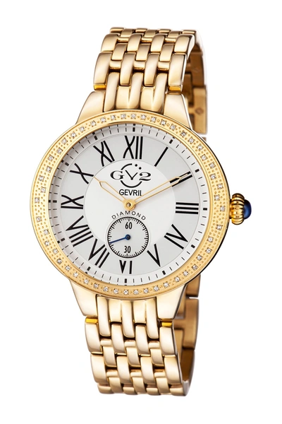 Gevril Astor Diamond Bracelet Watch, 40mm In Gold