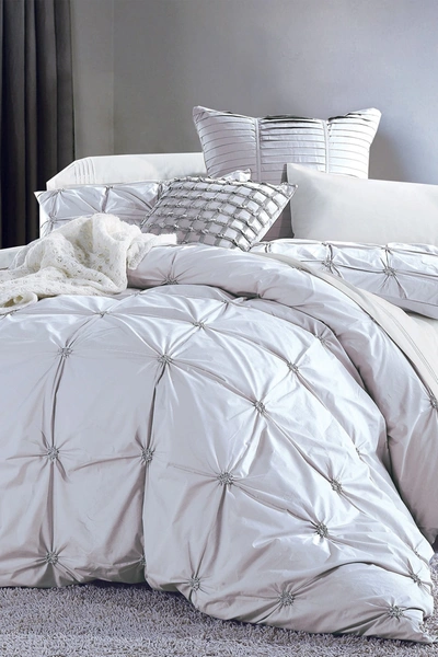 Melange Home King Epoque Embroidered Duvet 3-piece Set In Grey