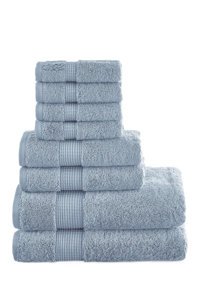 Modern Threads Manor Ridge Turkish Cotton 700 Gsm 8-piece Towel Set In Blue