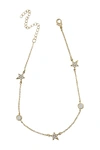 Cz By Kenneth Jay Lane 14k Gold Plated Pave Star Bezel Cz Anklet In Clear-gold