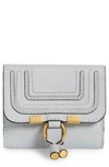 Chloé Marcie Leather French Wallet In 4e7 Light Cloud