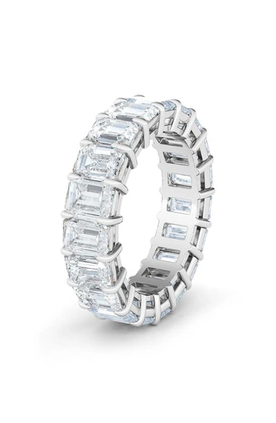 HAUTECARAT HAUTECARAT EMERALD CUT LAB CREATED DIAMOND 18K GOLD ETERNITY BAND,R008W-8