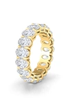 HAUTECARAT OVAL CUT LAB CREATED DIAMOND 18K GOLD ETERNITY BAND,R009Y-7