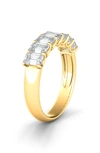 HAUTECARAT HALF EMERALD CUT LAB CREATED DIAMOND 14K GOLD ETERNITY RING,R035Y-8