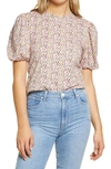 ENGLISH FACTORY FLORAL PUFF SLEEVE T-SHIRT,UK961T
