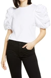 ENGLISH FACTORY PUFF SLEEVE TOP,JJ445T