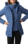 Bernardo Micro Touch Water Resistant Quilted Jacket In Soft Blue