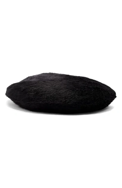 Topshop Fluffy Beret In Black