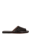 ALAÏA VIENNE LEATHER SLIDES,ALIA-WZ8