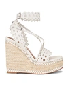 ALAÏA LEATHER LASER CUT ESPADRILLE WEDGES,ALIA-WZ10