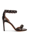 Alaïa La Bombe Stud Ankle-wrap Stiletto Sandals In Noir