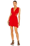 Alaïa Edition 1986 Ruched Strappy Mini Dress In Ecarlate